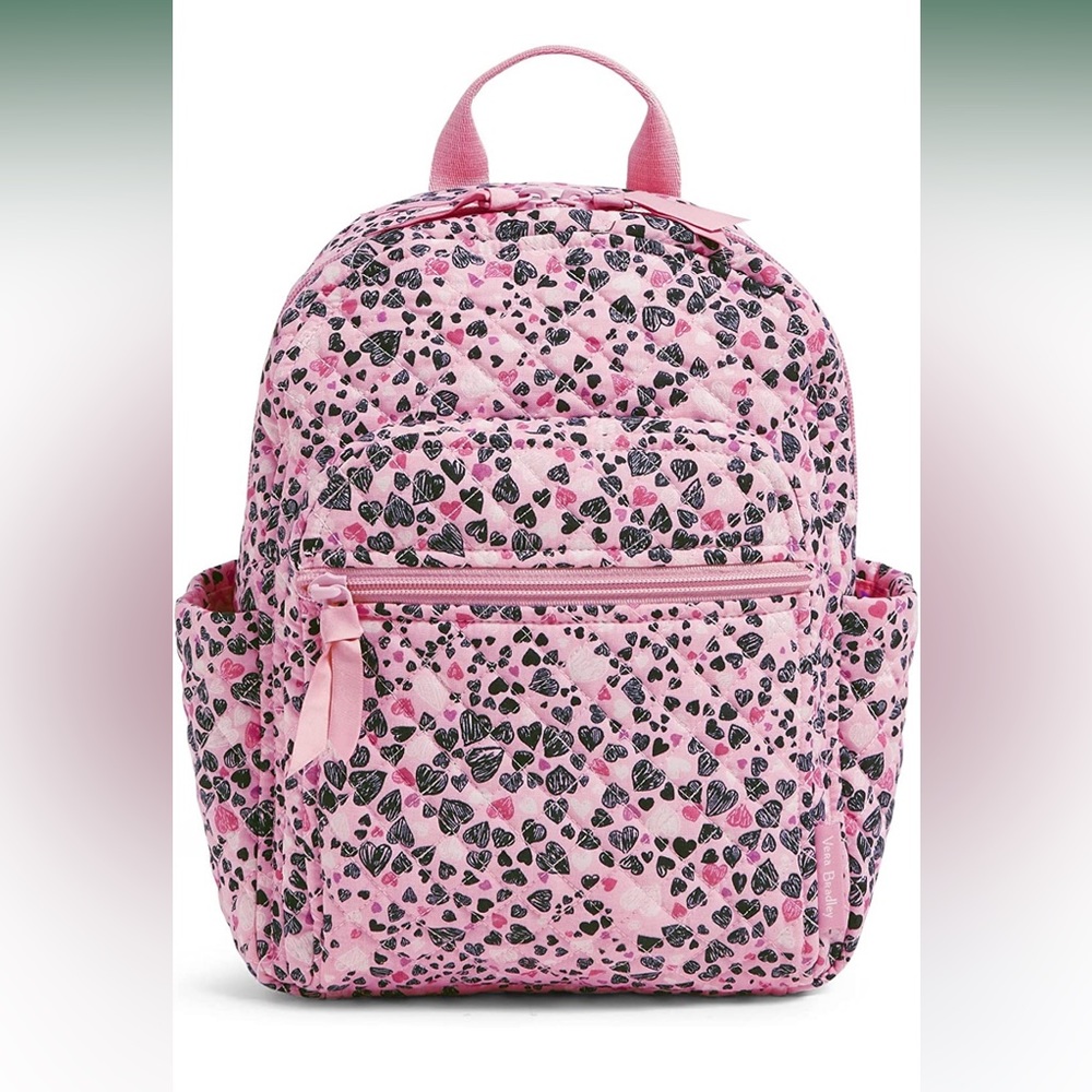 Vera Bradley Women's Cotton Small Backpack Bookbag Lots of Love